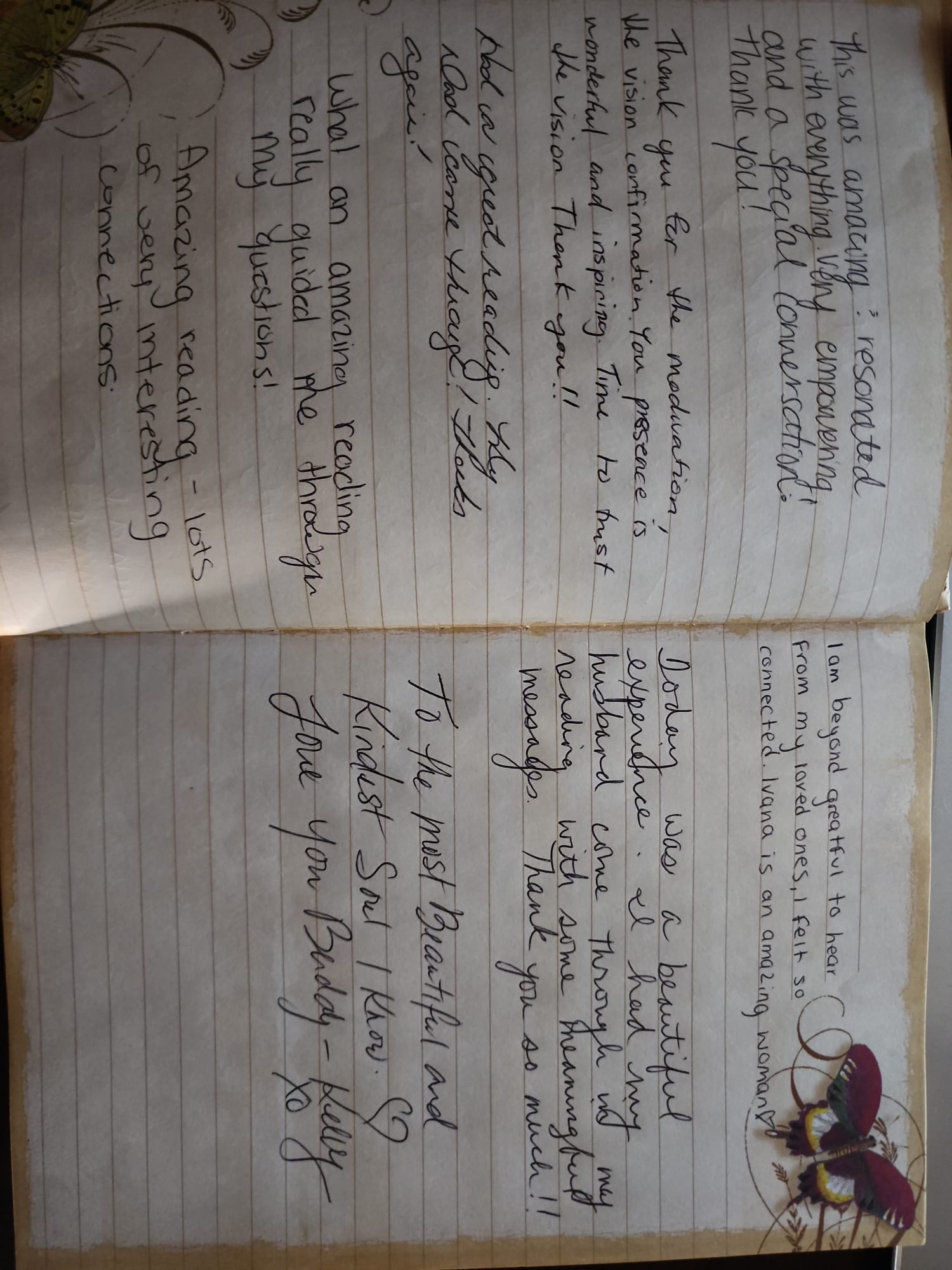 Handwritten testimonial