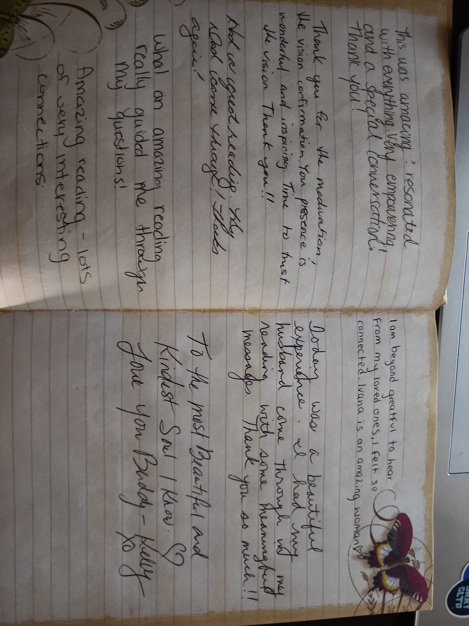 Handwritten testimonial