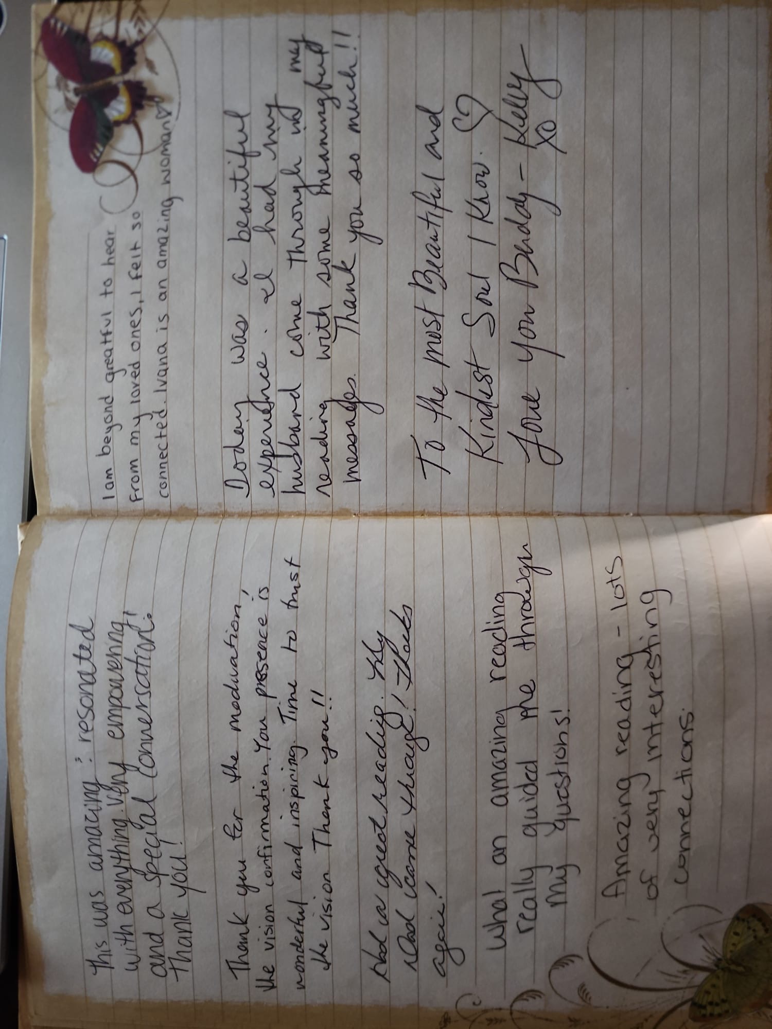 Handwritten testimonial