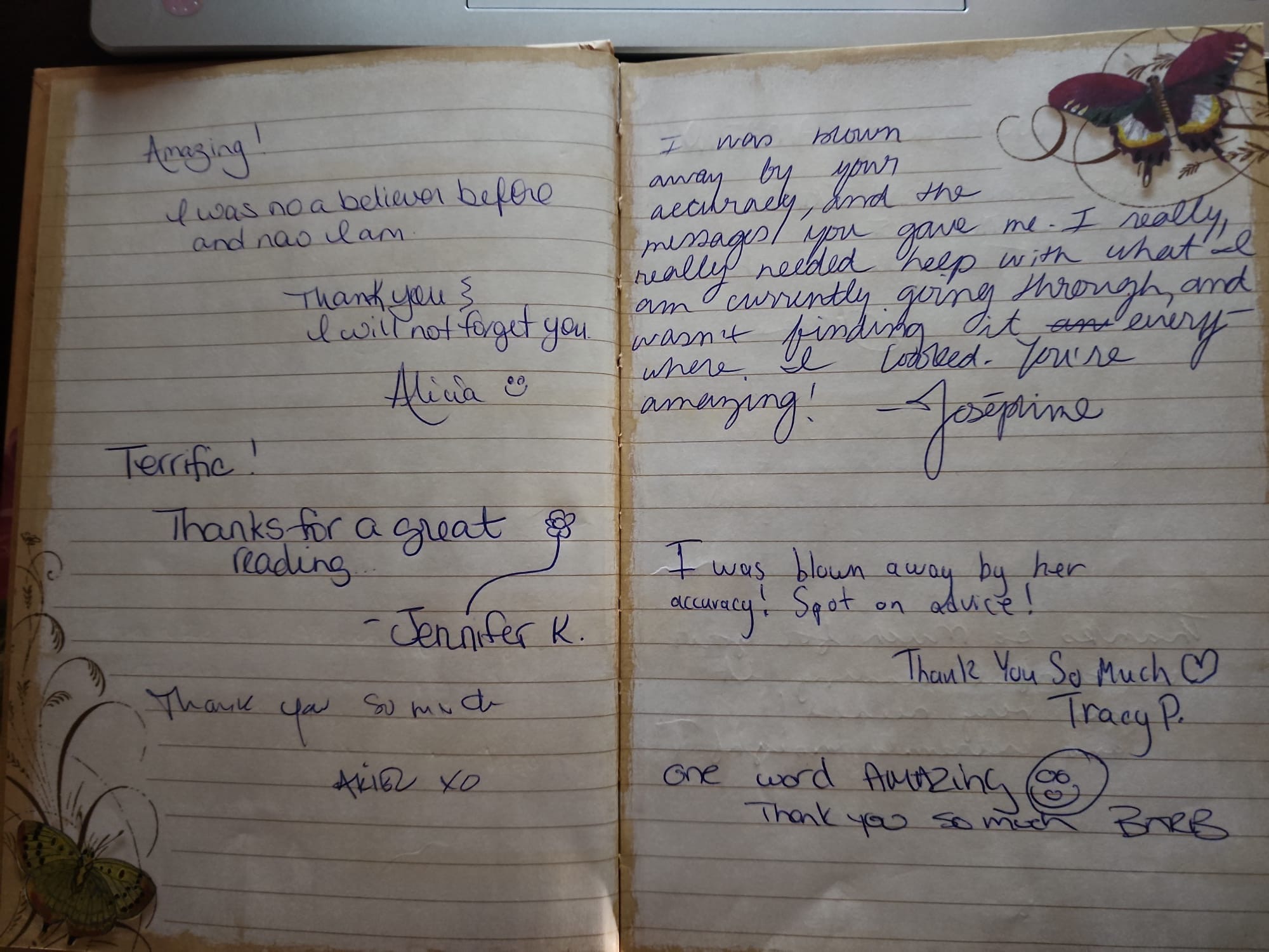 Handwritten testimonial